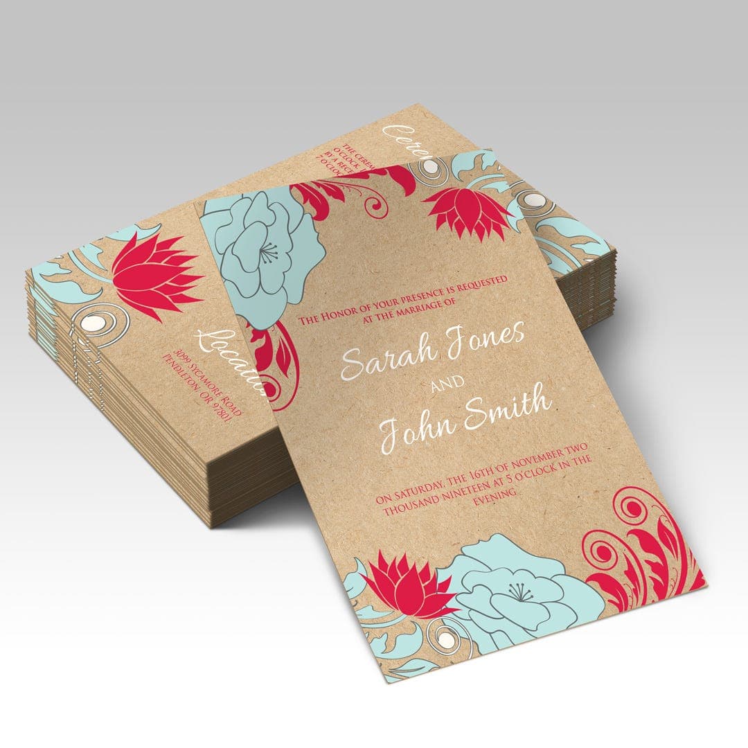 Brown Kraft Announcement Cards view 1