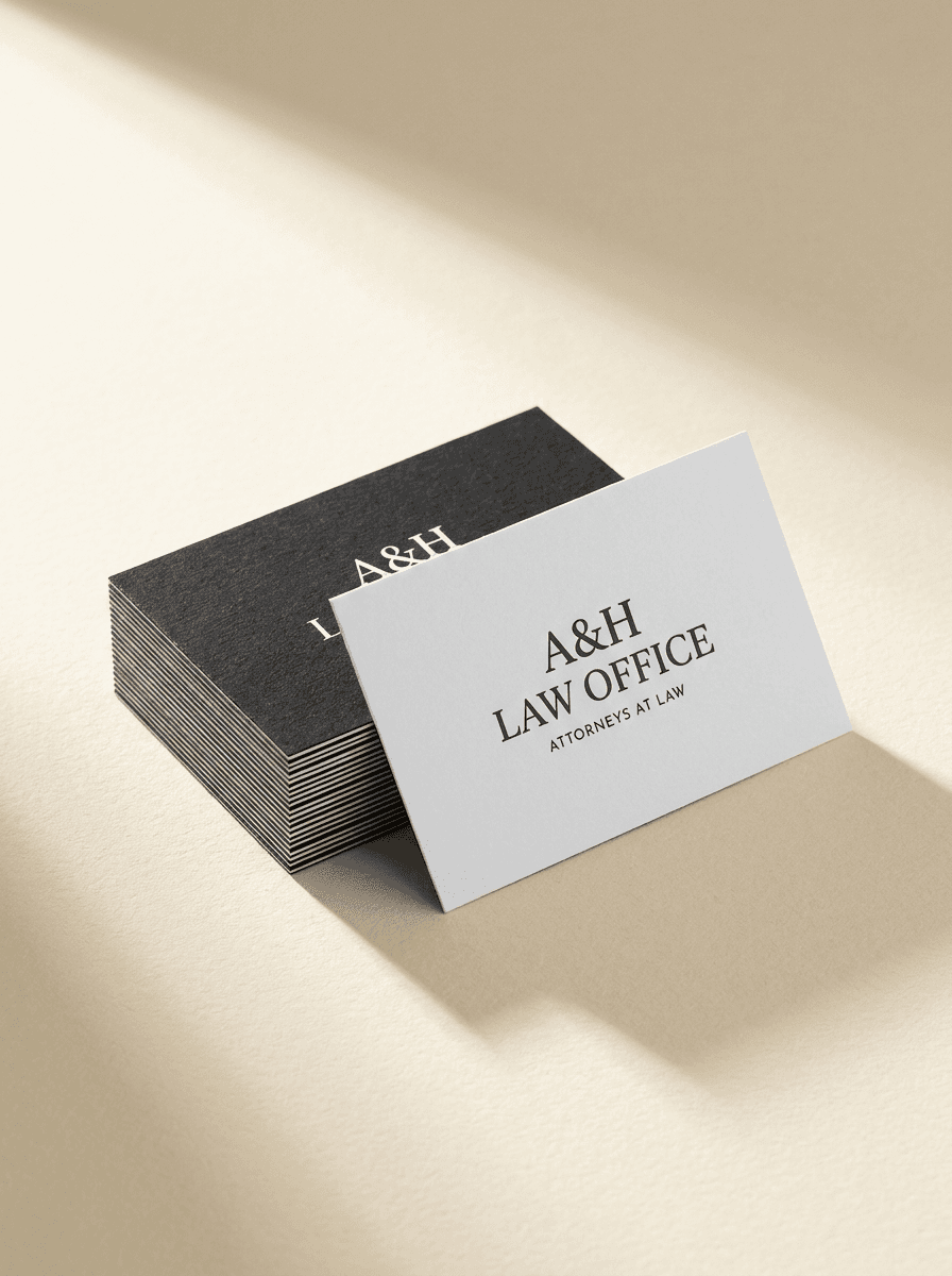 Business Cards — Black & White (16pt, 1 side) view 1
