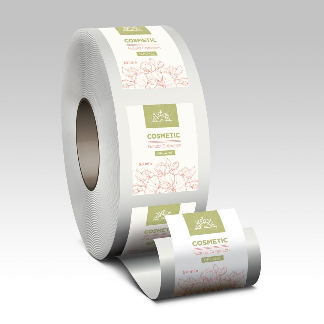 White BOPP Roll Labels view 1