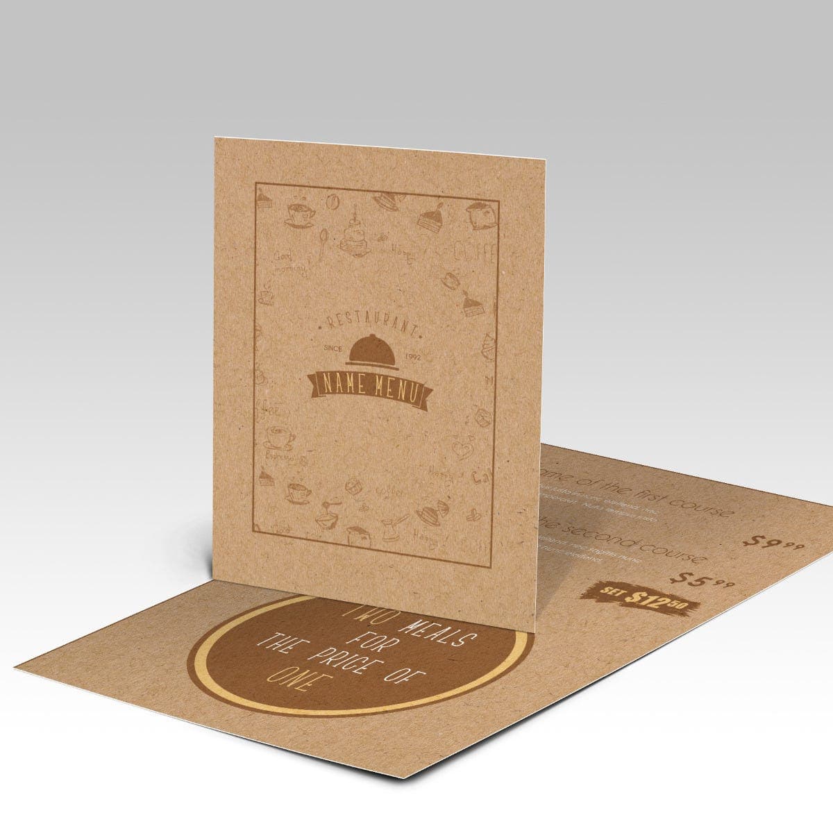 Brown Kraft Menus view 1